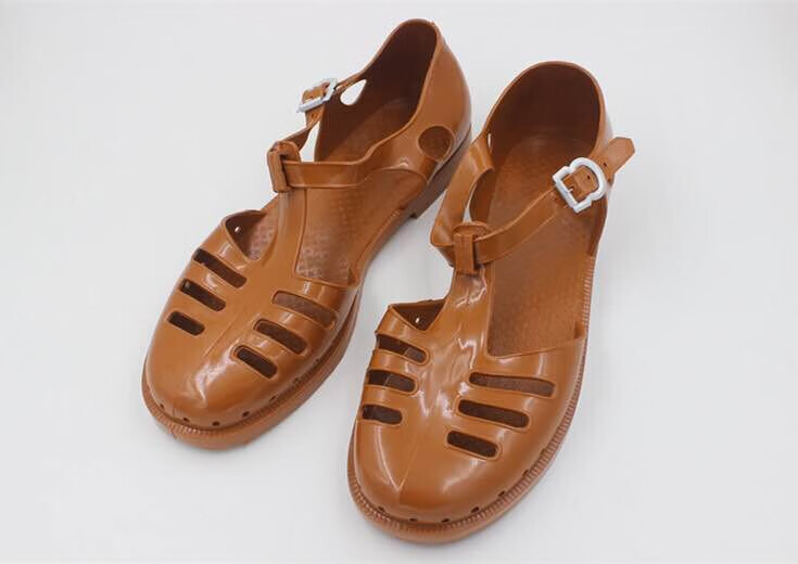 猪笼鞋男鞋系带黑软底磨复凉鞋防水驾驶员监狱鞋老式塑料鞋定制款