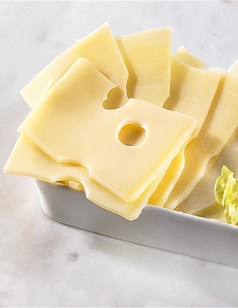 格兰特 大孔干酪片160g 芝士片奶酪片三明治原料高达味芝士片 大孔