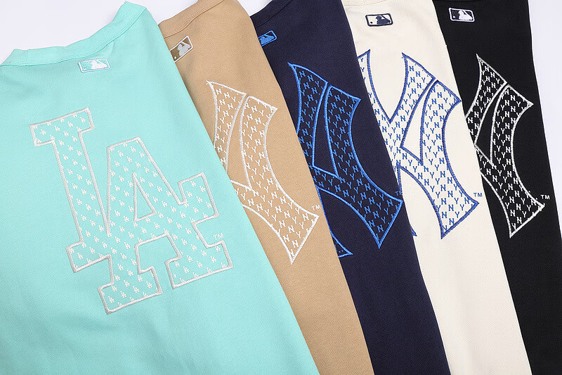 艾莱克优ny卫衣yn衣服男女同款高品质老花刺绣满标长袖秋冬宽松 薄荷