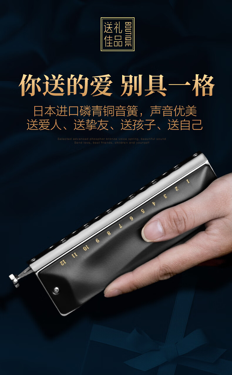 半音阶口琴天狼星jdr嘉德瑞半音阶口琴演奏12孔c调gm-0648初学者学生