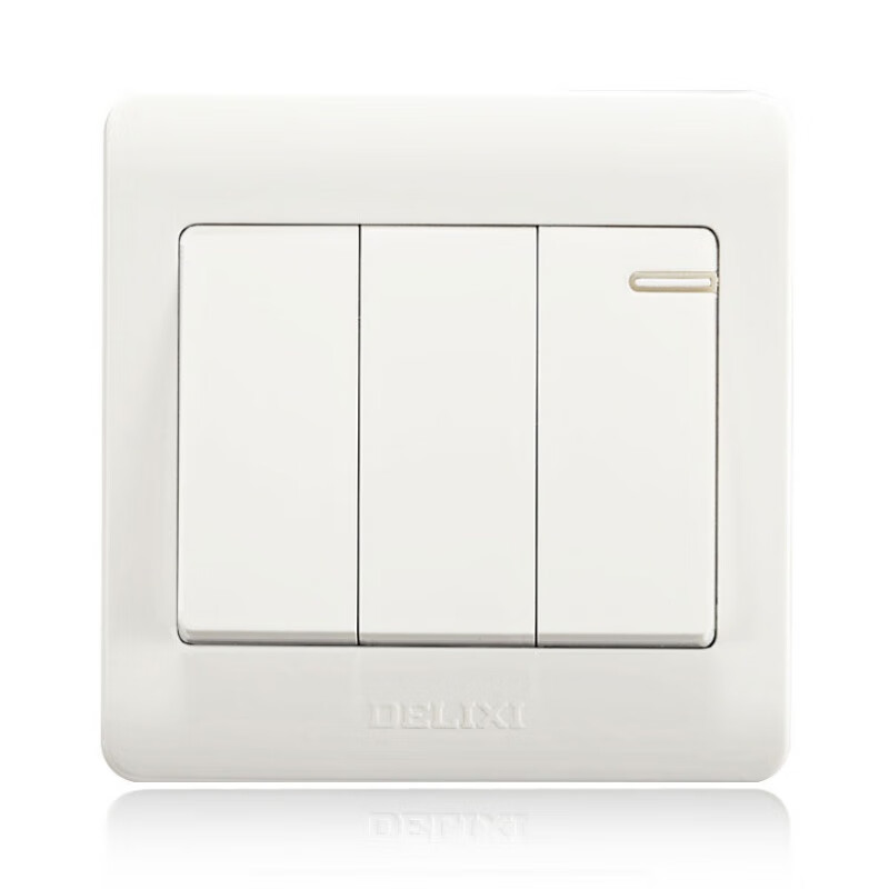 德力西开关电源插座面板错位五孔 一开双开86型家用cd820套餐 一开单