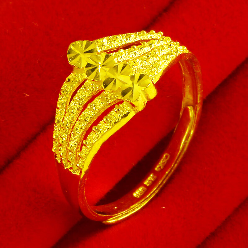 老凤凰黄金戒指9999足金女士男士真金饰品素面结婚首饰年轻人送妈妈女