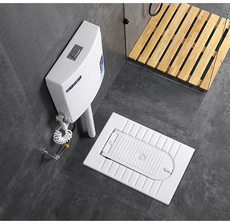 科勒(kohler)带盖板蹲便器一体翻盖式隐藏形蹲厕所有加盖蹲坑式便池