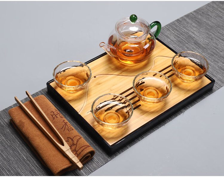 祥福竹茶盘祥福小号盛水茶盘旅行茶具竹制茶盘茶池茶台茶海静观福临盘