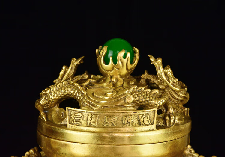 纯铜九转乾坤炉摆件九龙熏香炉三足鼎时来运转佛教用品风水工艺品