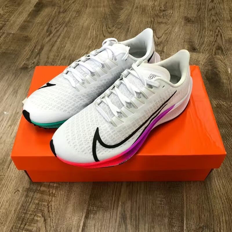 跑步鞋男女飞马37zoom白彩虹跑鞋莆田38代登月运动跑步鞋白彩虹42