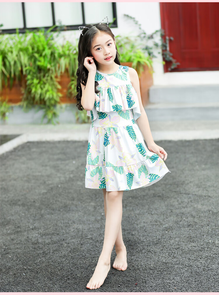 少女泳衣女孩12岁青少年儿童泳衣女女童泳衣中大童女孩游泳衣公主可爱