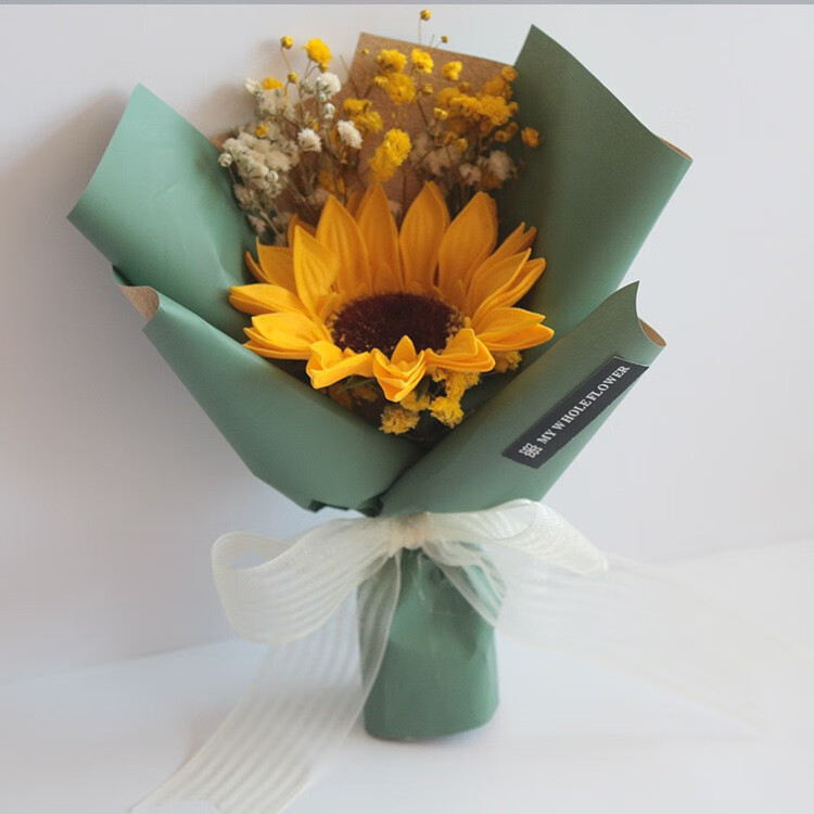 仿真花迷你花束pu玫瑰婚庆节日ins伴手礼活动小礼品礼盒礼袋装饰粉色