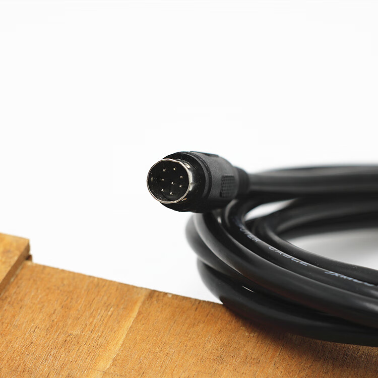 莺黛氨中兴zxv10会议摄像机控制线visca圆头8针转串口9孔rs232连接线