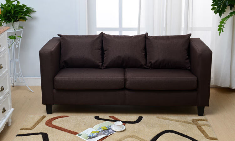 皮质沙发小户型单人沙发双人三人家用卧室宾馆酒店沙发简约现代深蓝皮