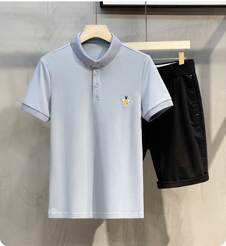 小蜜蜂刺绣polopoli波罗p0lo短袖plol夏装paolo婆罗polp带领bolo衫