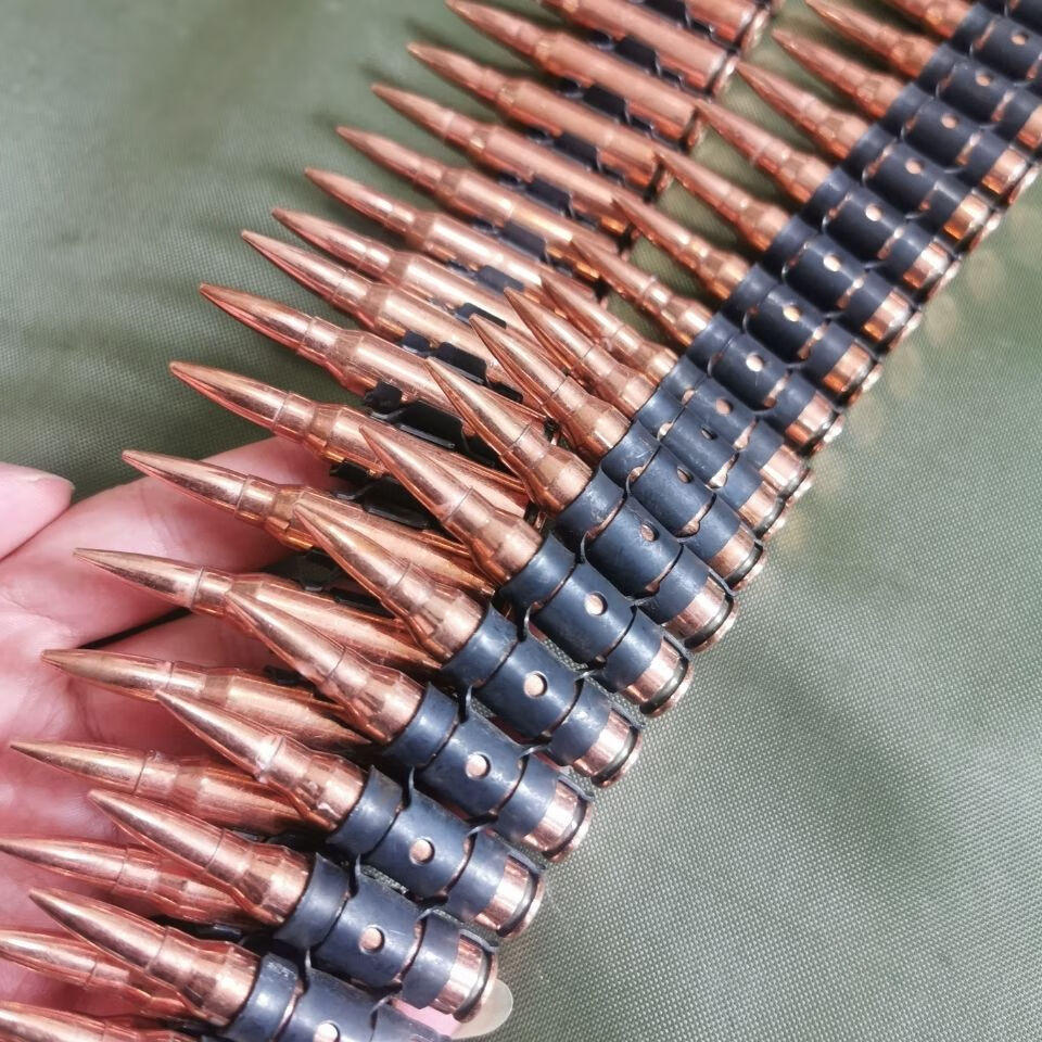 弹壳工艺品95型58毫米弹壳链53型762mm弹壳链装饰品影视道具95镀铜壳