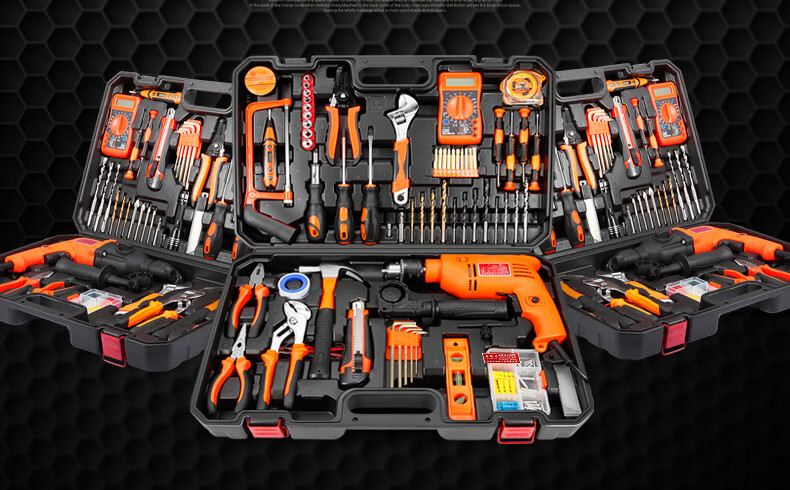 日常家用手工具套装大全多功能五金工具电工维修工具箱全套 百宝工具