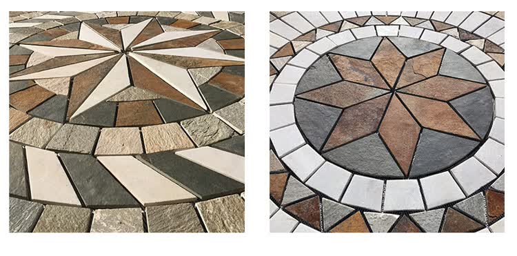 花园地砖庭院砖别墅室外户外花砖天然地面石材花开富贵126米126米方型