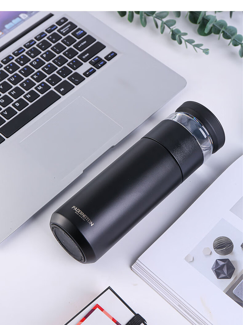 英国帕丁顿熊不锈钢保温杯316茶水分离便携泡茶杯过滤男女水杯子白色