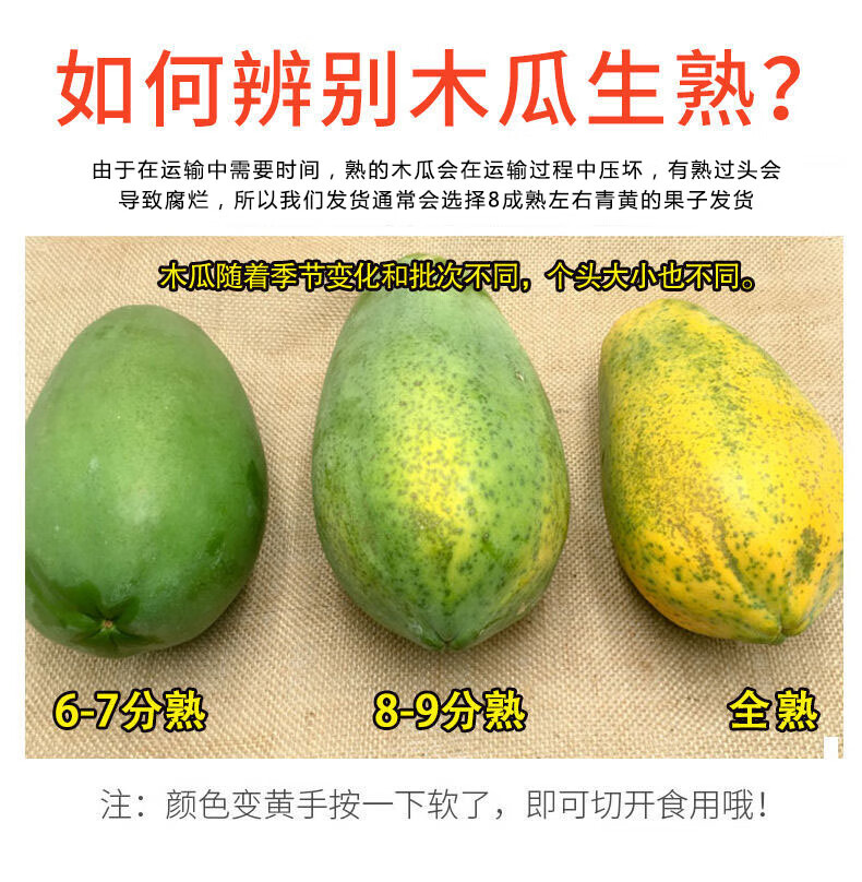 木瓜成熟的颜色