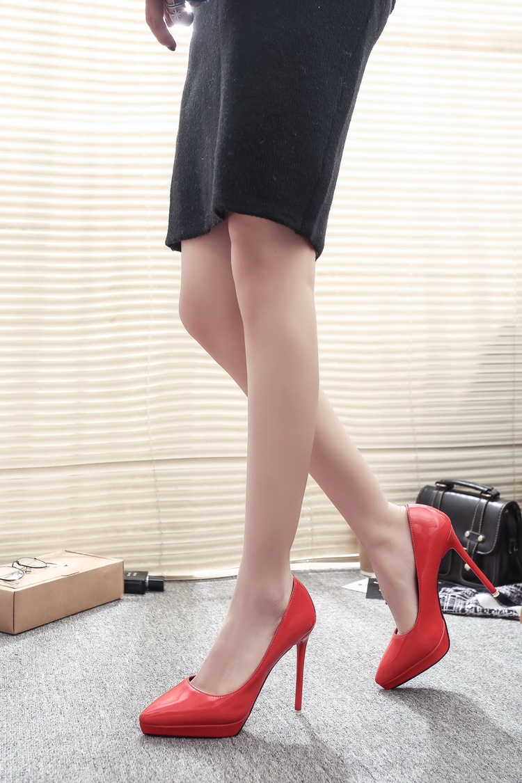 高跟鞋尖头夜场女15厘米细跟恨天高超性感夜店防水台走秀模特秋季新款