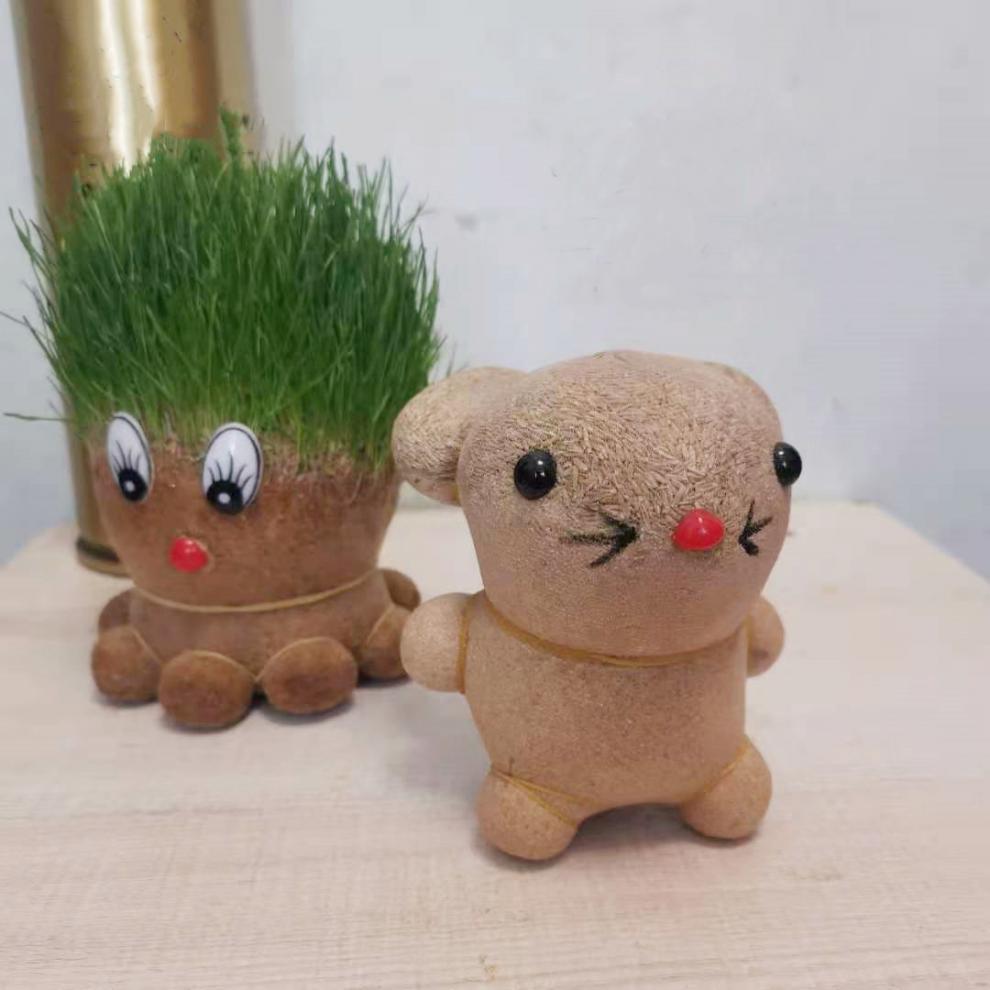 长草娃娃情侣抖音香草娃娃可爱情侣卡通盆栽迷你幼儿园小学生新奇创意