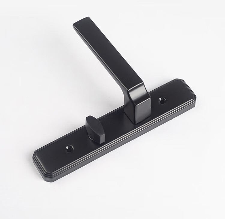 卫生间门把手钛镁合金门锁单舌黑色静音铝门洗手间厕所浴室玻璃黑色1