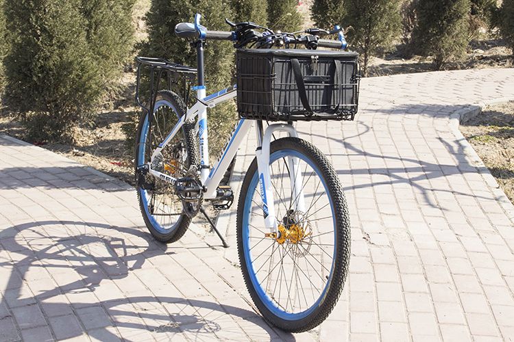 自行车车筐山地车篮子前后车框车篓侧挂菜篮子加粗有大中小可折叠