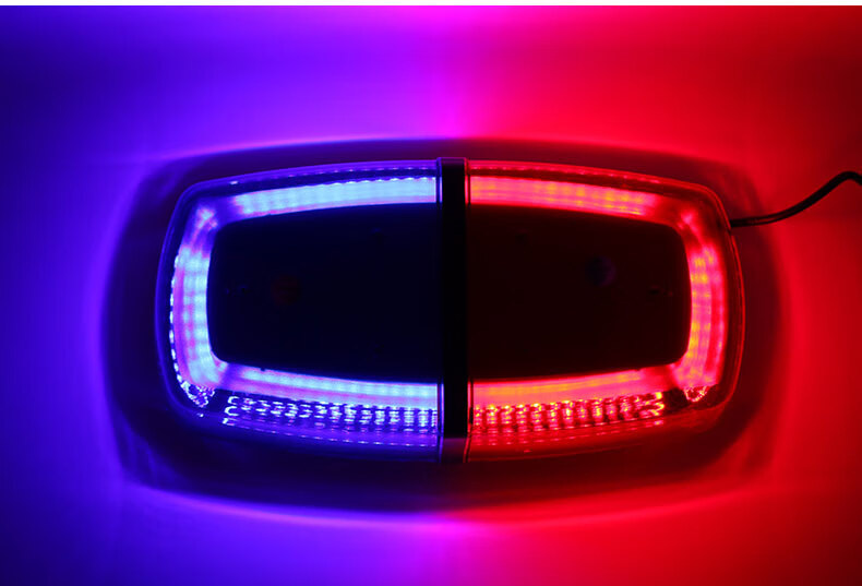汽车开道爆闪灯车载警示灯车顶灯强磁吸顶频闪灯清障车作业灯 红蓝一