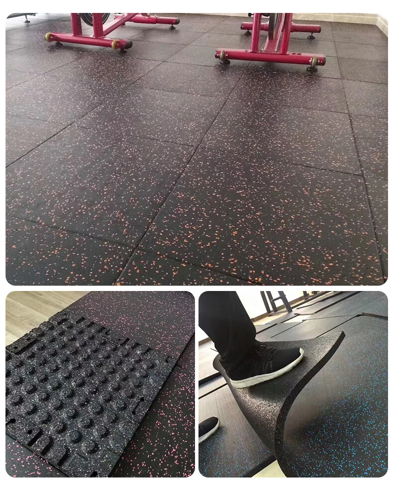 健身房地垫健身房橡胶地垫卷材缓冲地板室内防滑隔音防震垫减震耐磨