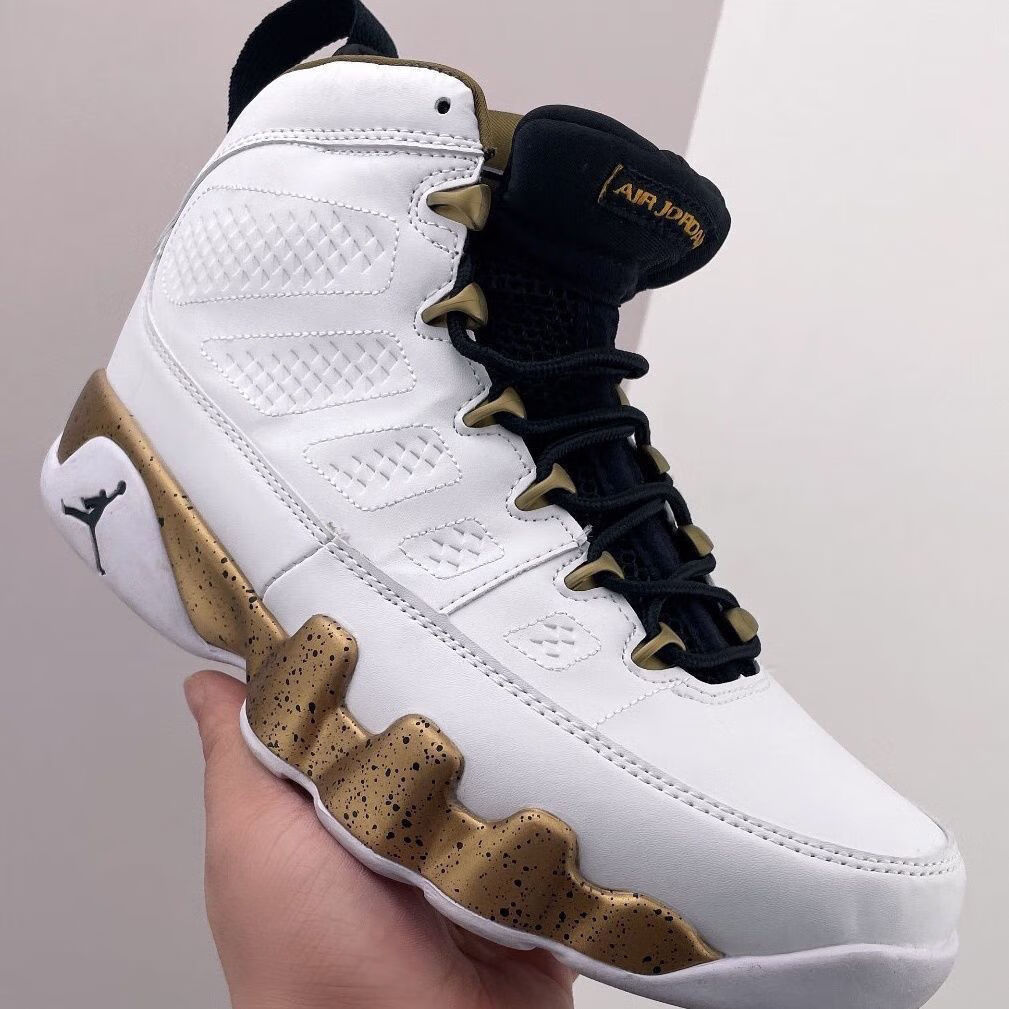 air aj9retro aj9 高帮乔9黑白白蓝耐磨防滑舒适缓震运动篮球鞋男