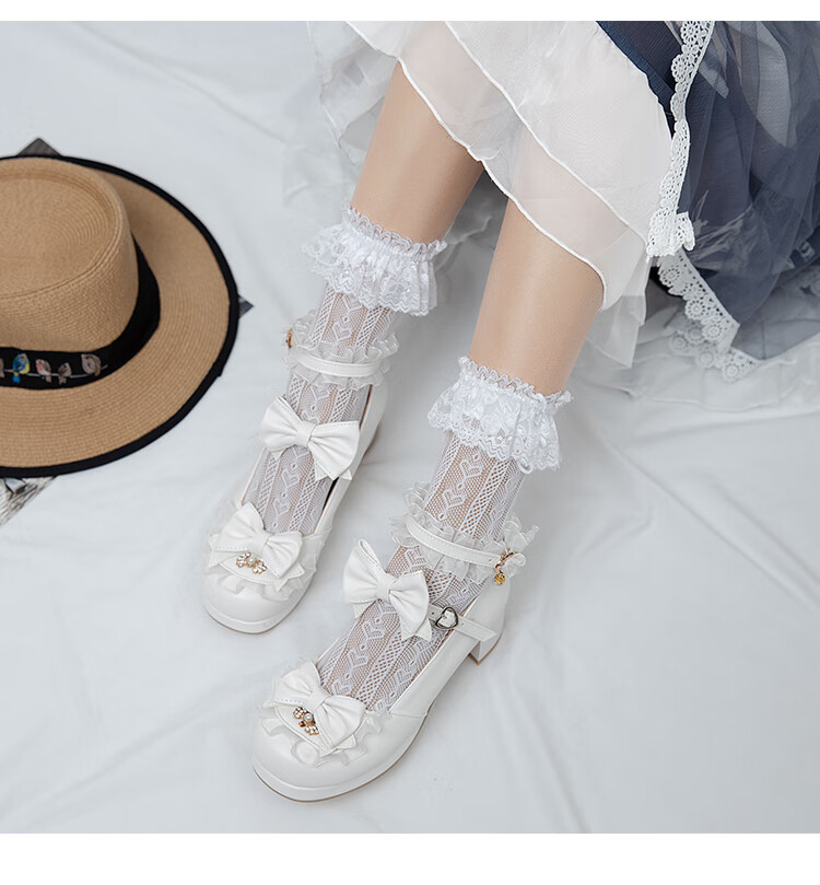 lo鞋大头娃娃日系圆头洛丽塔鞋蝴蝶结制服jk鞋蕾丝女仆茶会高跟鞋学院