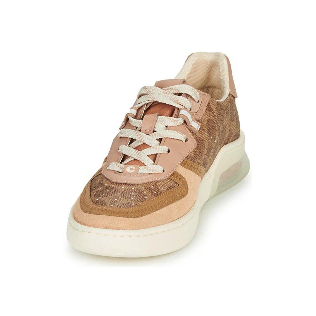 coach蔻驰女鞋时尚百搭低帮系带板鞋球鞋棕色米色裸色春秋g5043oy7