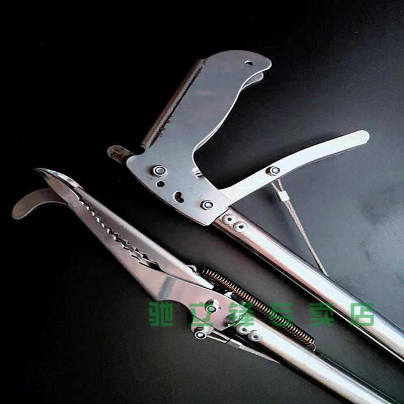 折叠加厚不锈钢捕黄鳝夹养蛇钩钳防蛇工具抓蛇钩捉泥鳅器自锁1.5 1.