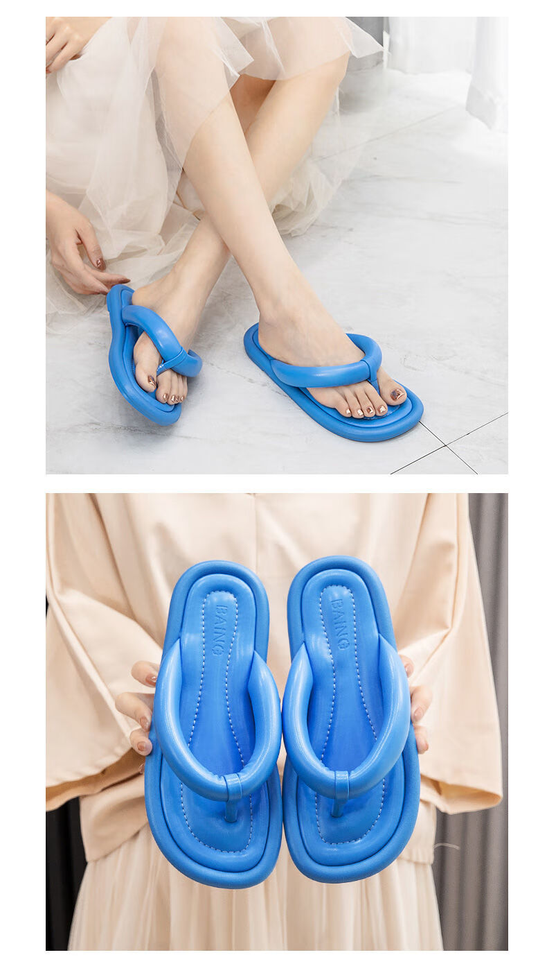 高弹泡棉人字拖女鞋凉拖鞋pu革夹脚夹趾拖鞋学生外穿夹板凉拖皮革