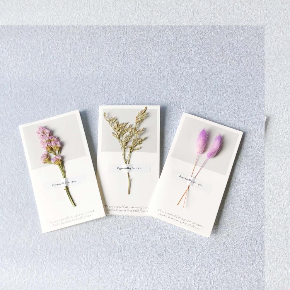 贺卡生日贺卡创意贺卡纸小卡片小清新创意干花生日贺卡教师节卡片情人