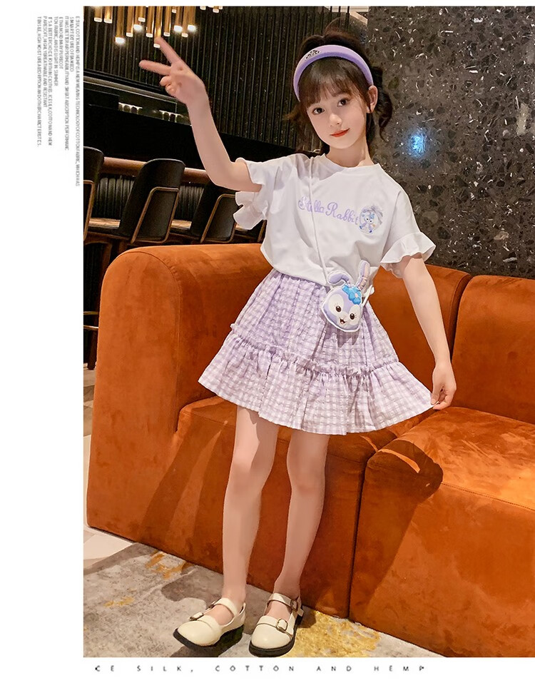 荷棠梦女童短裙七岁小女孩裙子6岁儿童裙子夏季裙7到12岁星黛露玲娜