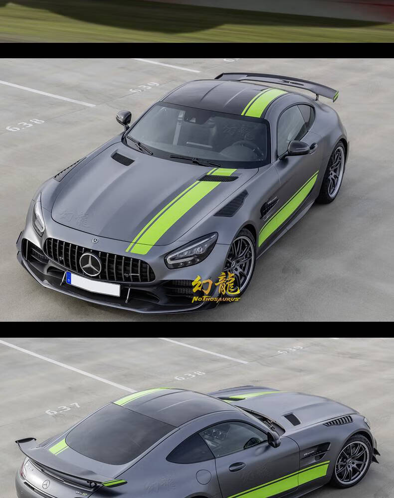 别普奔驰amg车身拉花c级c63改装贴纸a级a45机盖侧裙门边装饰改色膜