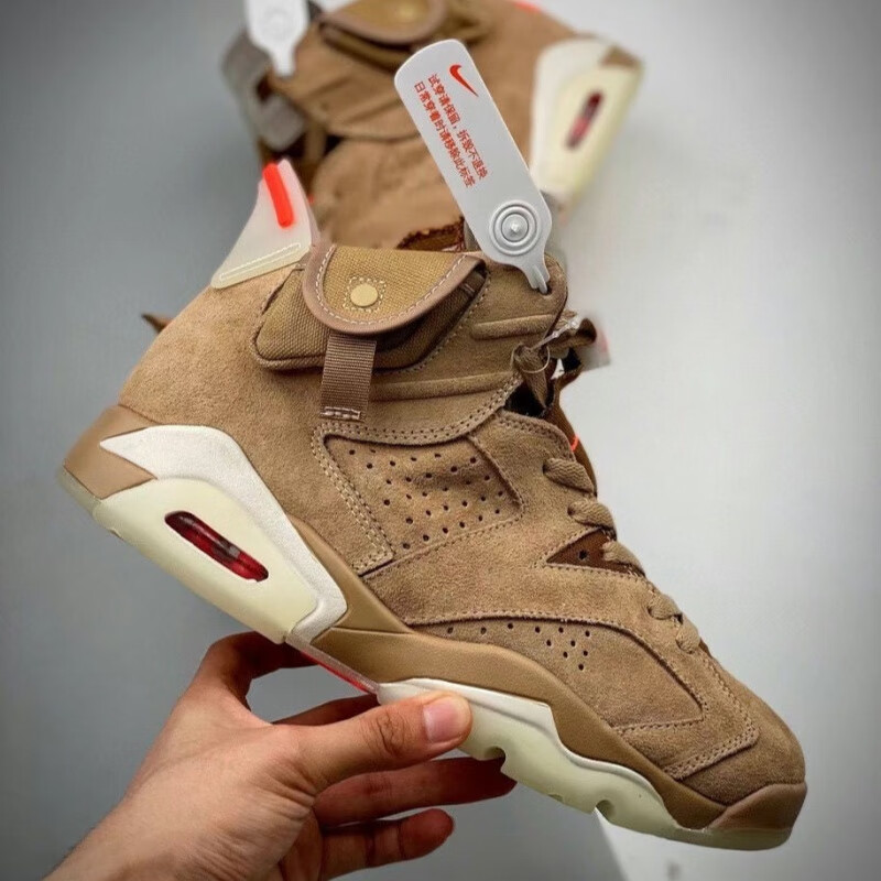 莆田aj官网travis scott x air乔6口袋ts 3m卡其棕联名篮球鞋dh069