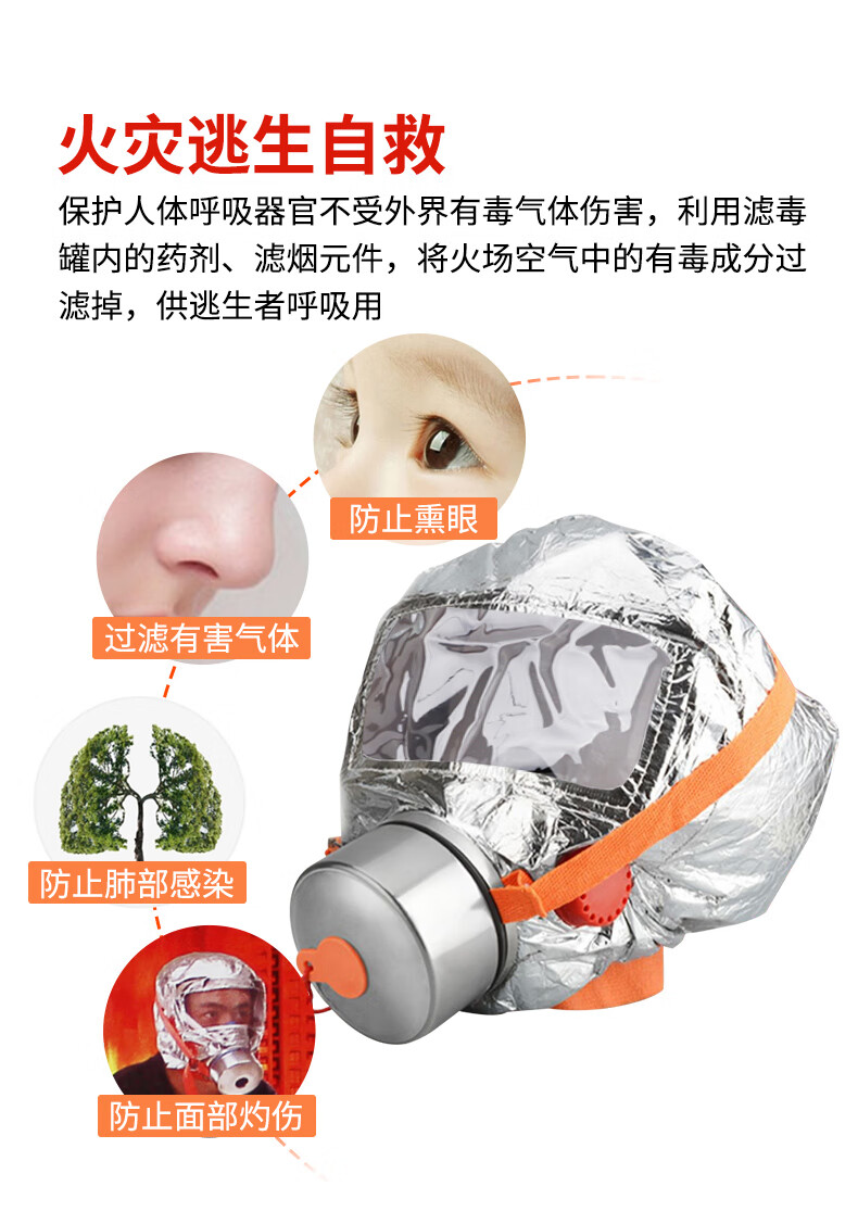 面罩防火消防器材家庭套装应急过滤式消防自救呼吸器应急救援空气放毒