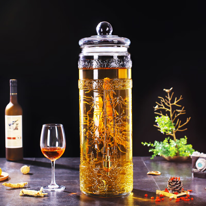 酒桶带水龙头无铅加厚玻璃泡酒瓶鹿茸泡药酒带龙头酿酒罐酒坛酒壶家用