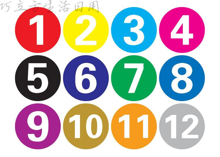 数字号码贴纸号码牌贴纸定制防水编号贴纸不干胶pvc餐桌序号贴纸8厘米