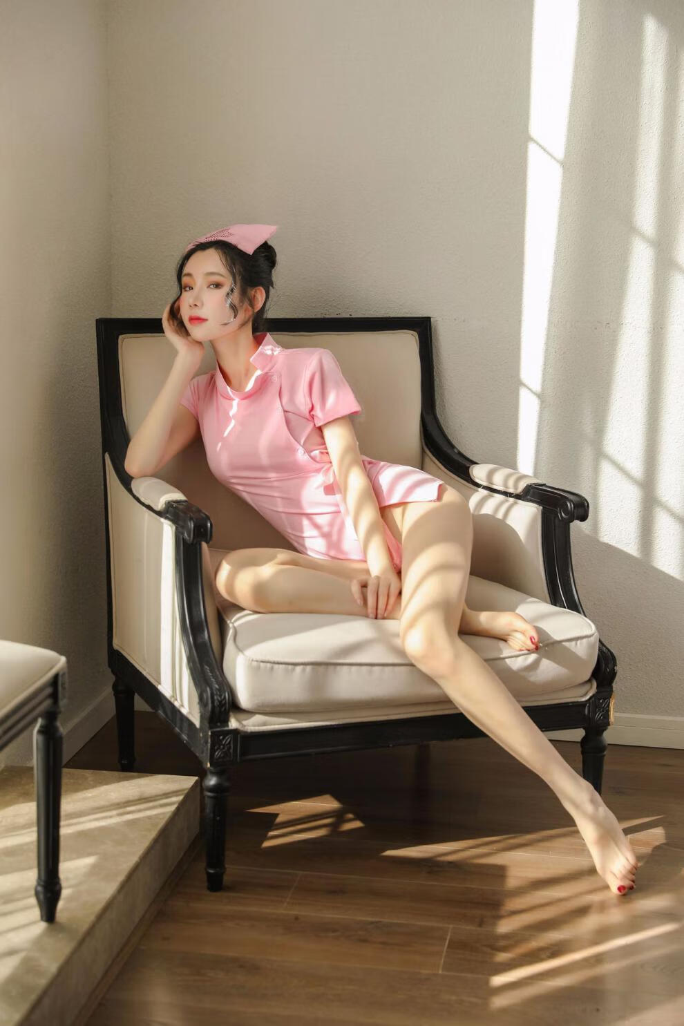 凝脂坊 情趣制服睡衣女性感新款小胸护士角色扮演超短裙薄款水钻弹力