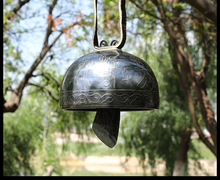 东巴风铃山铃复古驼铃纯铜铃铛云南茶马古道东巴铃铜风铃门挂饰复古