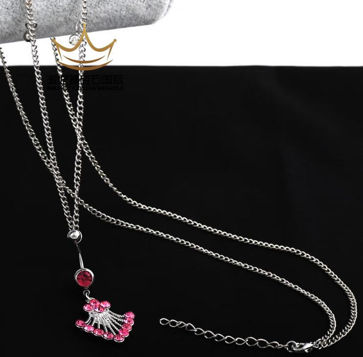 肚脐钉脐钉链长款流苏脐钉腰间配饰肚脐环大钻同款欧美性感肚脐扣定制