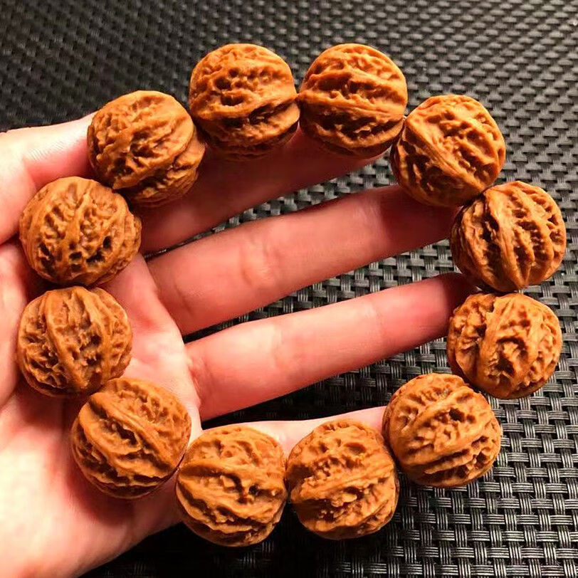 小核桃手串京八棱 粗筋龙脊纹核桃秋子手串文玩核桃手串精品男手链