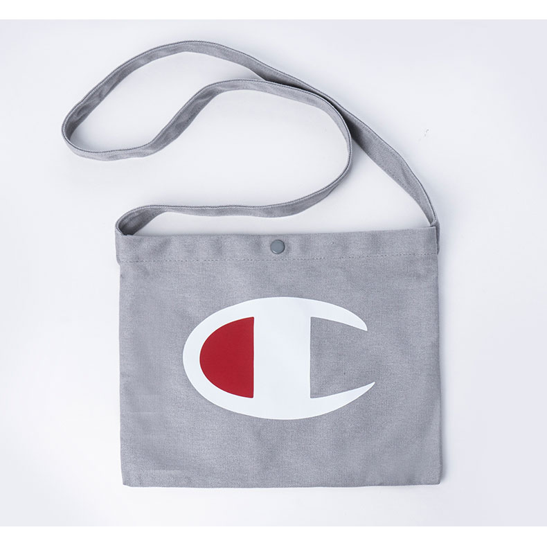 champion冠军潮流大c-logo印花斜跨帆布包 灰色 均码