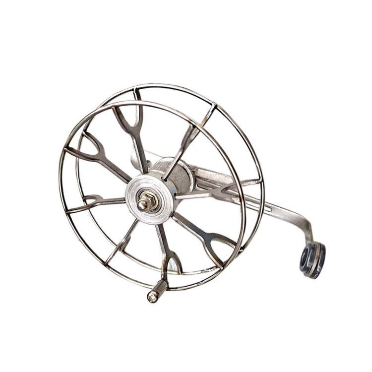 奈野蓝全金属手拨轮八卦轮带卸力全金属筏钓轮双轴矶钓车盘平圈直径12