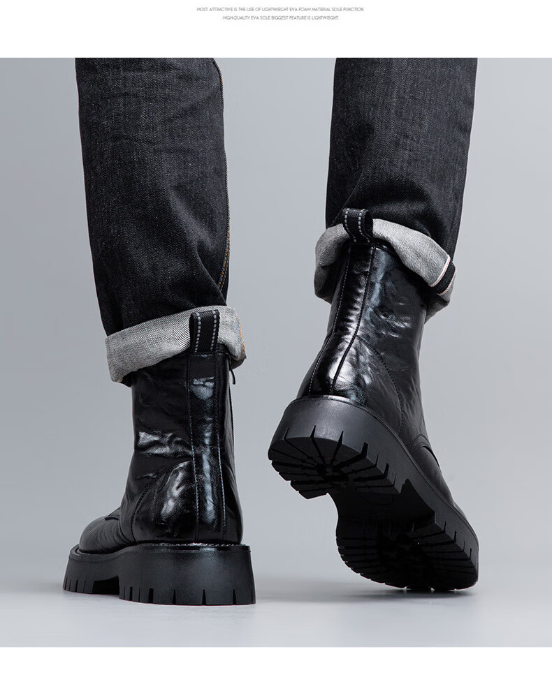 特大号男士加大码马丁靴宽脚工装靴特大码男鞋45码46码秋冬季复古男47