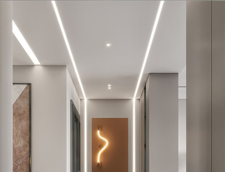 阳角线性灯led线条灯嵌入式3500k灯带明装暗藏线性灯槽橱柜u型铝合金