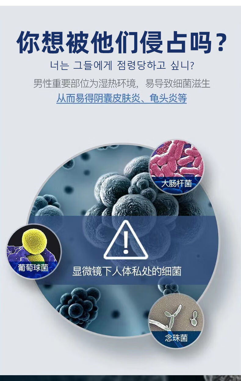 进口男士护理液私处止痒包皮垢龟l头l炎珍珠l疹阴囊潮湿红白点 三瓶