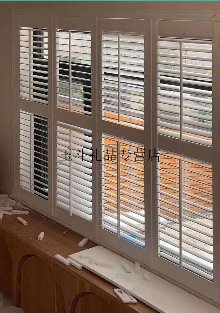 实木透气百叶门窗实木百叶窗木头折叠透气窗活动百叶推拉折叠门窗上下