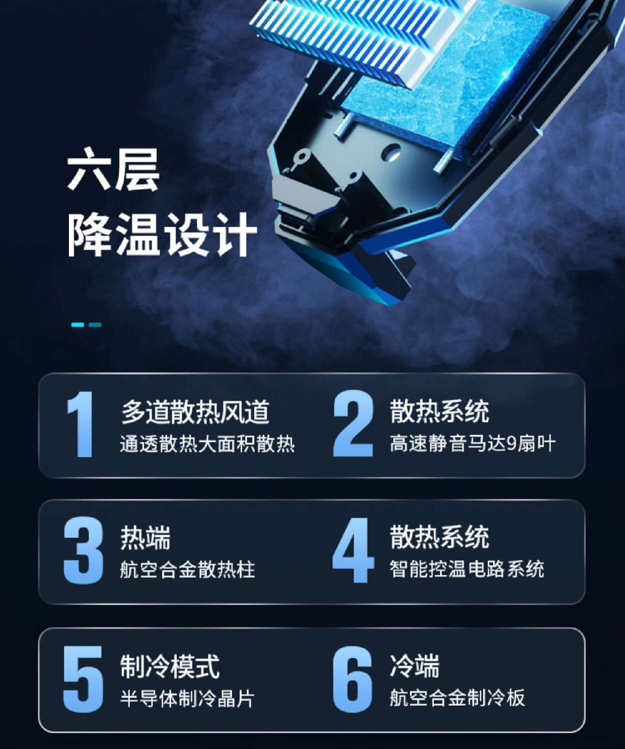 小米(mi)散热背夹手机风冷降温散热器冷却神器双档半导体冻风冷黑鲨