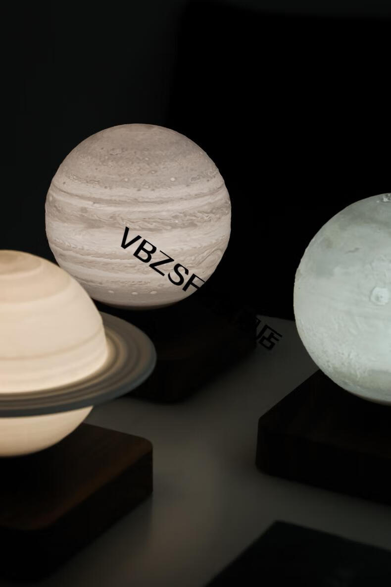 高科技摆件创意磁悬浮3d打印土星灯送女友老婆老师七夕生日礼物月球灯
